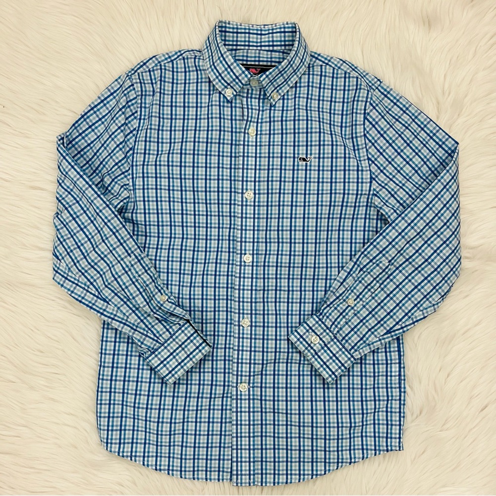 Boys Vineyard Vines Plaid Whale Shirt